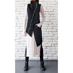 NWT Μetamorphoza Oversize Black Long Loose Vest (L)